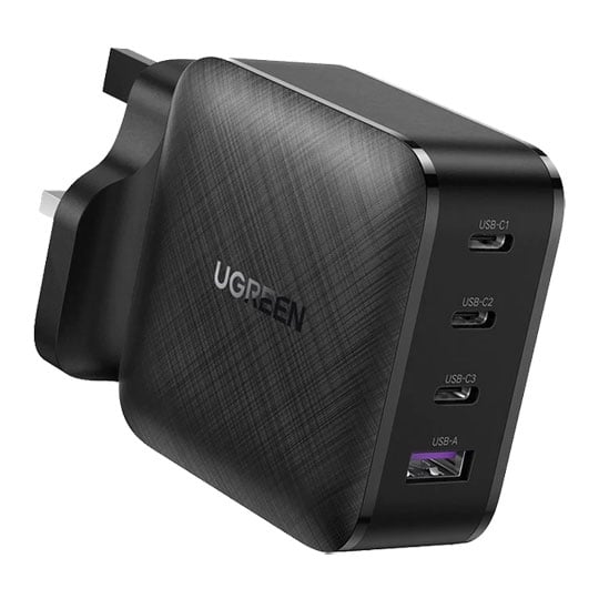 65W Ugreen 4 Port GaN2 X Fast Charger QC4 3x USB Type C, 1x USB A