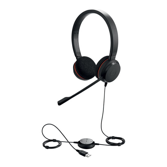 Jabra Evolve 20 Wired Stereo Headset with Microphone USB