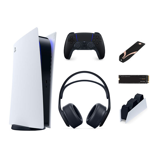 Sony PS5 Digital Console with DualSense Controller, Charging Station, Headset, 1TB SSD + Cooler : image 1