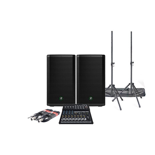 Mackie - Thrash 212 Bundle, Speaker Stands, Leads and Mixer