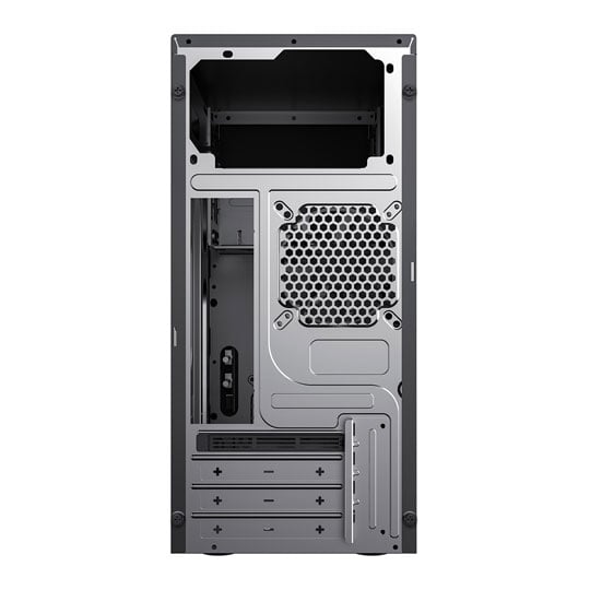 CiT Course, Black, micro ATX Chassis w/ Brushed Aluminium Front Panel, 80mm Rear Fan, MicroATX/Mini : image 4