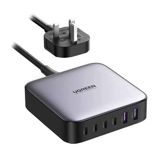 UGREEN Nexode 200W USB C Charger 6 in 1 GaN3 Fast Desktop Power Adapter 4x USB-C 2x USB A