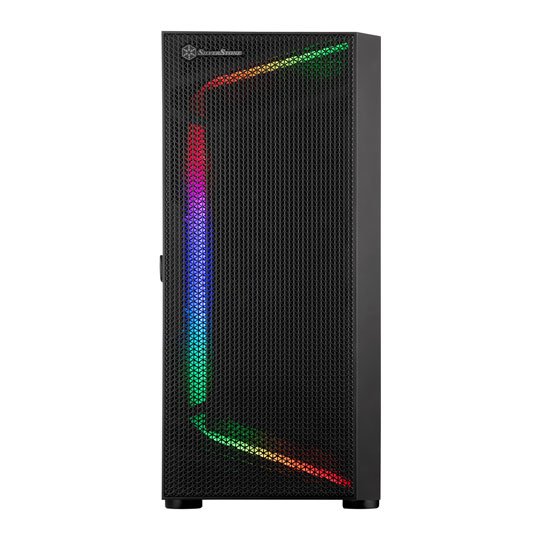 Silverstone seta h1 sprednji pogled na črno midi tower ohišje