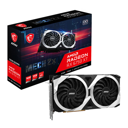 MSI AMD Radeon RX 6750 XT MECH 2X 12G OC 12GB RDNA2 Refurbished