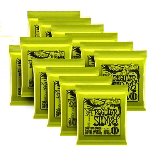 Ernie Ball Regular Slinky 10-46 Gauge Electric Guitar Strings (12 packs)