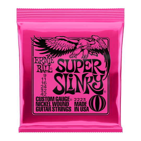 Ernie Ball Super Slinky 9-42 Gauge Electric Guitar Strings (12 Packs)