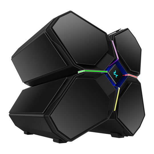 DeepCool Quadstellar Infinity 6x Tempered Glass Panels RGB PC Gaming Case Black : image 1