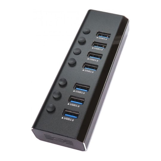 Xclio 7 Port USB 3.0 Hub Metal Shell with Power Supply