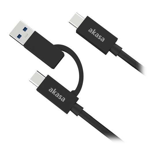 Akasa 2-in-1 USB 3.2 Gen 2x2 Type-C to Type-C+A Cable