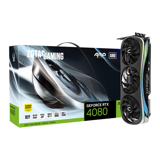Zotac NVIDIA GeForce RTX 4080 16GB AMP EXTREME AIRO Ada Lovelace Graphics Card : image 1