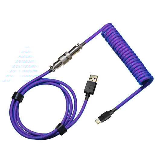 Cooler Master USB-C to USB-A Coiled Cable - Thunderstorm Blue/Purple