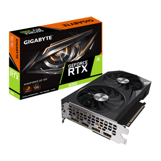 Gigabyte NVIDIA GeForce RTX 3060 WINDFORCE OC 12GB Ampere Graphics Card : image 1