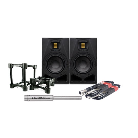 ADAM Audio - A7V Nearfield Monitor, 2-way, 7"" woofer + Stands + Leads+ Sonarworks Mic