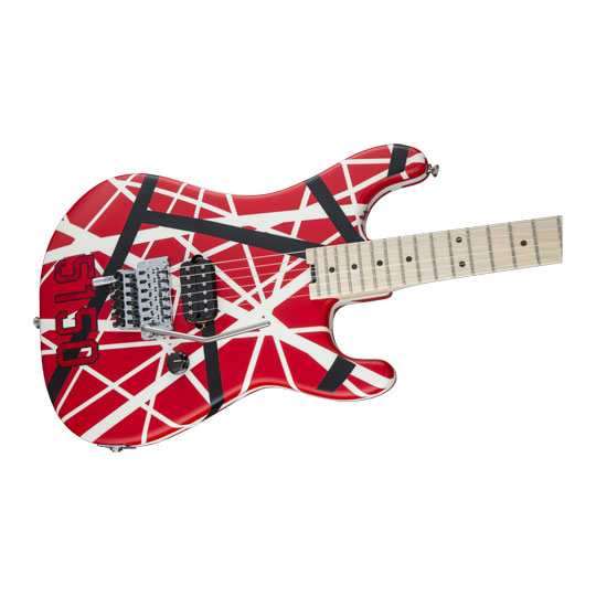 EVH Striped Series 5150, Maple Fingerboard, Red with Black and White Stripes