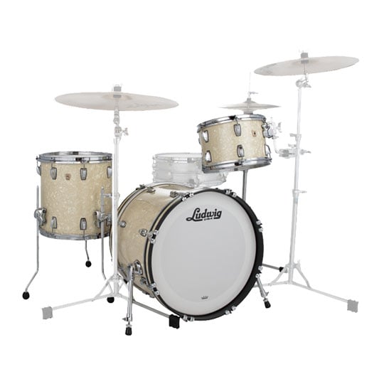 Ludwig Classic Maple Downbeat 20" 3-piece Shell Pack - Vintage White Marine