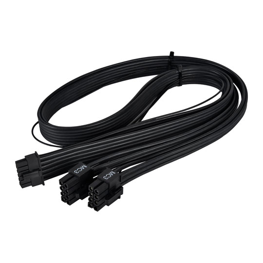 SilverStone 55cm 2 x EPS 8 pin (PSU) to 12+4 pin (GPU) 12VHPWR PCIe Gen5 cable