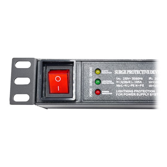 Powercool 1U PDU Horizontal Type 6Way Surge Protector 1.8m, UK Plug