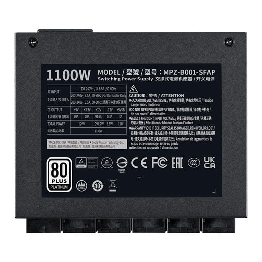 CoolerMaster V SFX 1100 Watt Fully Modular 80+ Platinum PCIe 5 ATX 3.0 PSU/Power Supply : image 4