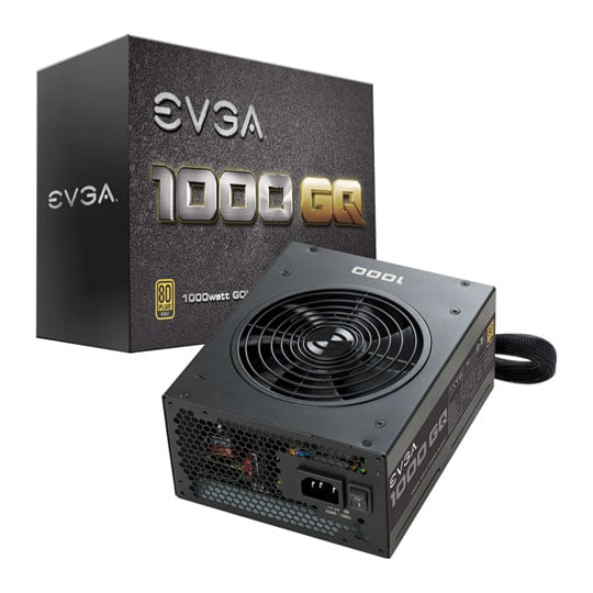 EVGA 1000 Watt GQ Gold Hybrid Modular ATX Refurbished PSU/Power Supply