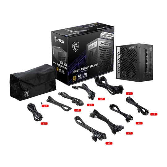 MSI MPG A850G 850W Full Modular Compact 80+ Gold PCIE 5.0 Quiet Power Supply/PSU ATX3.0 : image 4