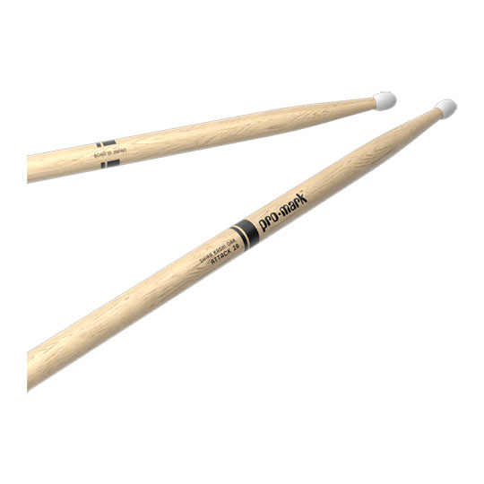 ProMark Classic Attack 2B Shira Kashi Oak Drumstick, Oval Nylon Tip