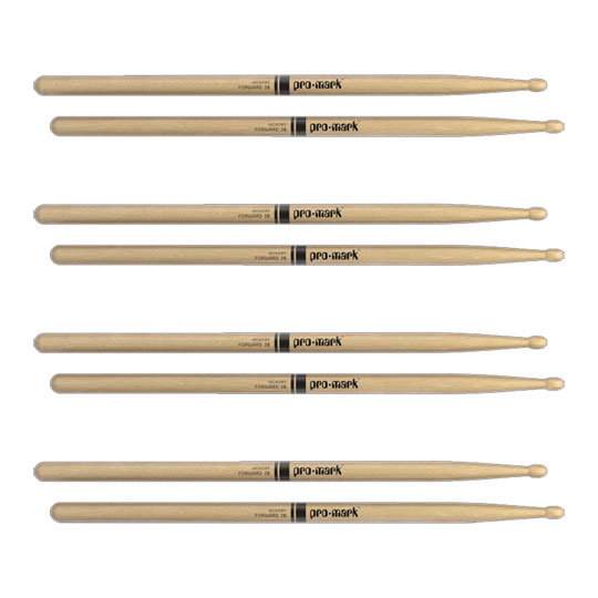 ProMark Classic Forward 2B Hickory Drumstick, Oval Wood Tip, 4-Pack