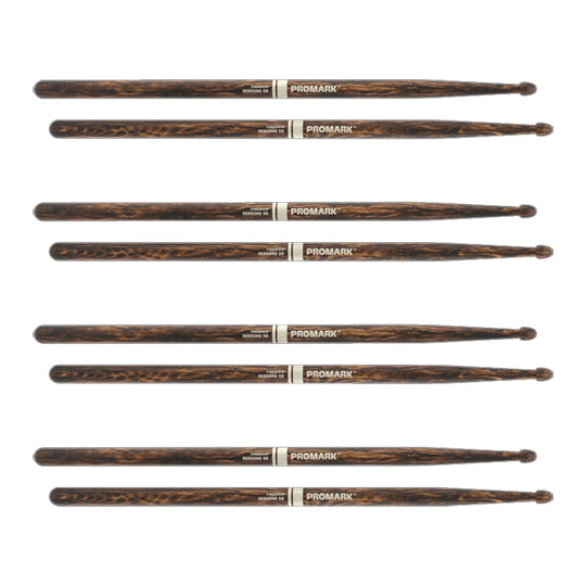 ProMark Rebound 5B FireGrain Hickory Drumstick, Acorn Wood Tip, 4-Pack