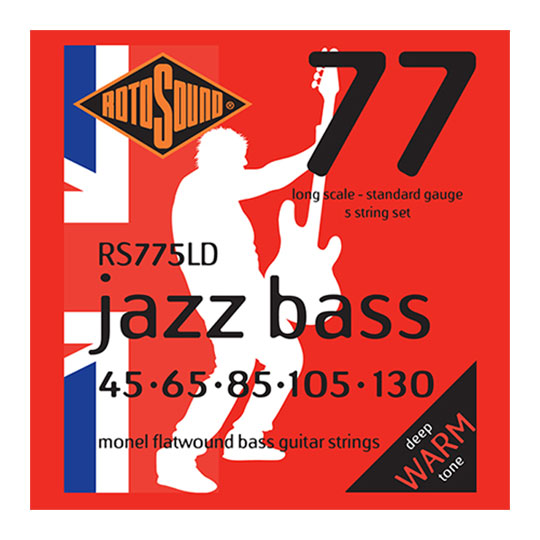 Rotosound Jazz Bass 77 5-String Standard Long Scale Bass Strings (45-130) RS775LD