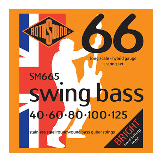 Rotosound Swing Bass 66 5-String Hybrid Long Scale Bass Strings (40-125) SM665