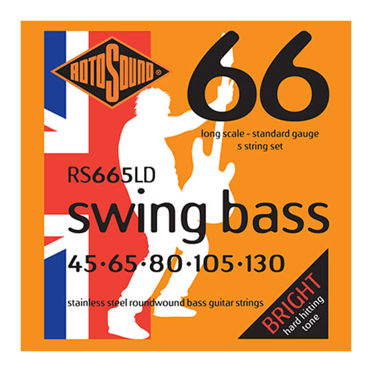 Rotosound Swing Bass 66 5-String Standard Long Scale Bass Strings (45-130) RS665LD