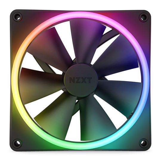 NZXT F140 RGB Duo 140mm PWM Fan 2 Pack with Controller Black