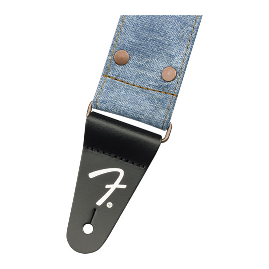 Fender x Wrangler Riveted Denim Strap, Light Indigo