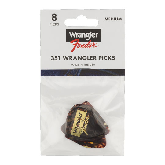 Fender and Wrangler Picks, 351 Shape, Tortoiseshell, (8)