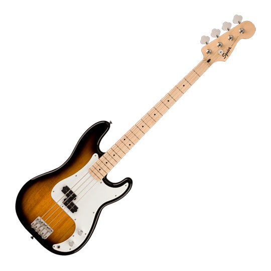 Squier Sonic Precision Bass, Maple Fingerboard, White Pickguard, 2-Colour Sunburst