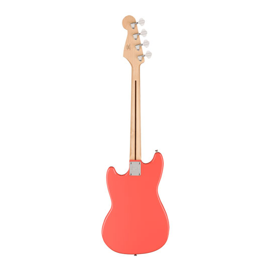 Squier Sonic Bronco Bass, Maple Fingerboard, White Pickguard, Tahitian Coral