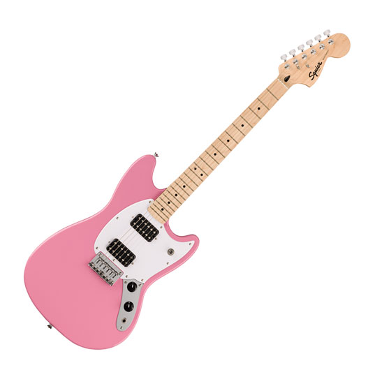 Squier Sonic Mustang HH, Maple Fingerboard, White Pickguard, Flash Pink