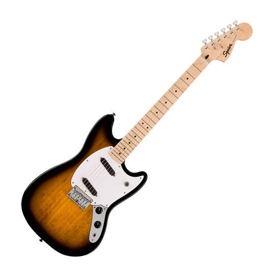 Squier Sonic Mustang, Maple Fingerboard, White Pickguard, 2-Color Sunburst