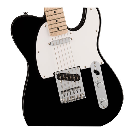 Squier Sonic Telecaster, Maple Fingerboard, White Pickguard, Black