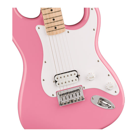 Squier Sonic Stratocaster HT H, Maple Fingerboard, White Pickguard, Flash Pink