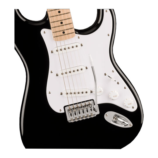 Squier Sonic Stratocaster, Maple Fingerboard, White Pickguard, Black
