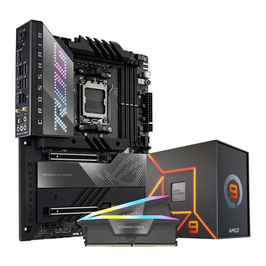 ASUS ROG CROSSHAIR X670E HERO + AMD Ryzen 9 7950X CPU + 64GB Corsair RAM Bundle : image 1