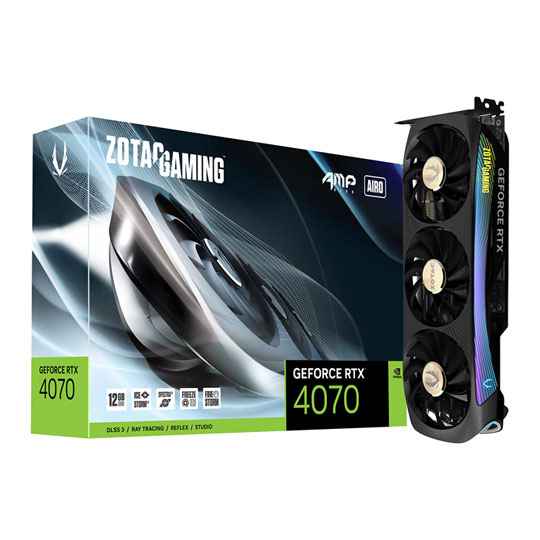 Zotac NVIDIA GeForce RTX 4070 12GB AMP AIRO Ada Lovelace Graphics Card : image 1