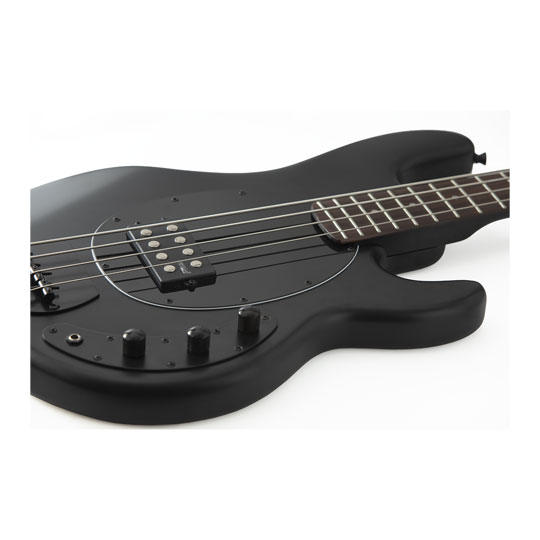 Fairclough OBP Satin Black, Black Pick Guard 4 String Bass Guitar