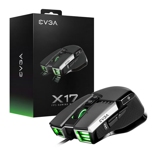 EVGA X17 RGB Optical Gaming Mouse 10 Button 1600dpi Grey : image 1