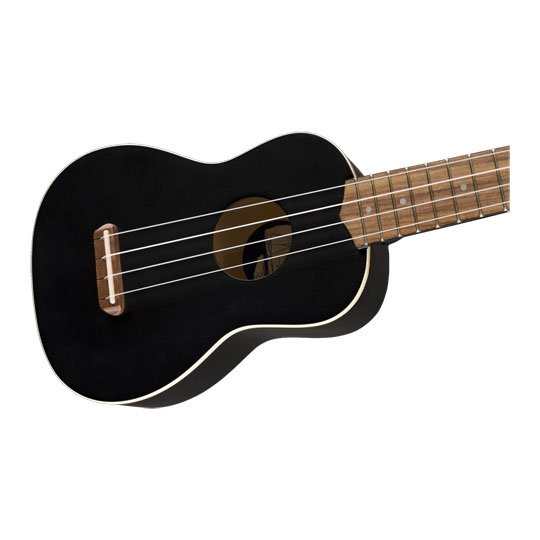 Fender Venice Soprano Uke, Walnut Fingerboard, Black
