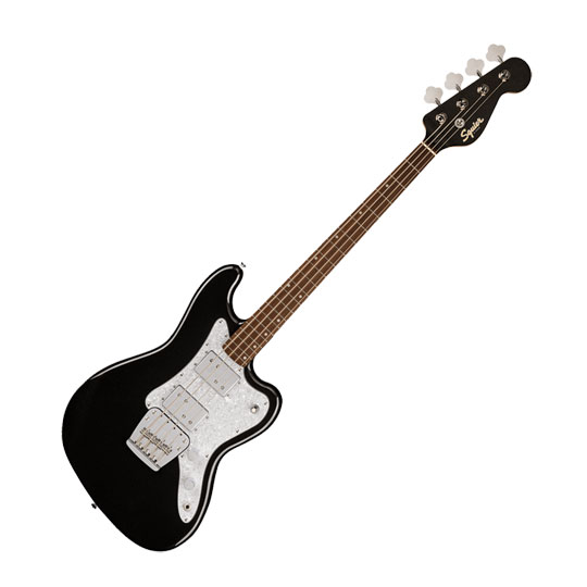 Squier - Paranormal Rascal Bass HH, Laurel Fingerboard, White Pearloid Pickguard, Metallic Black