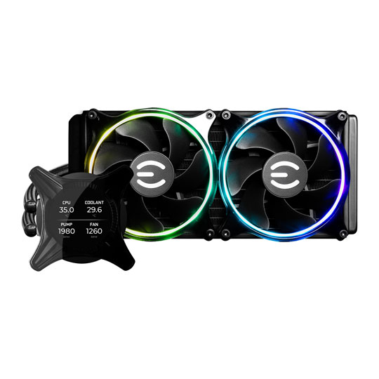 EVGA CLCx 240mm All-In-One RGB LCD CPU Liquid Cooler : image 2
