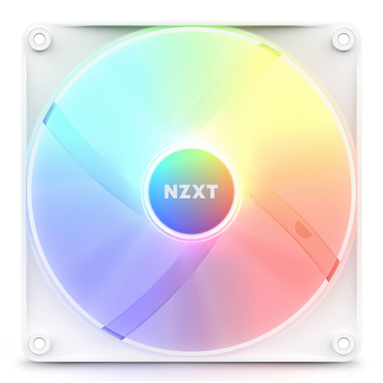 NZXT F140 RGB Core 140mm PWM Fan 2 Pack with Controller White