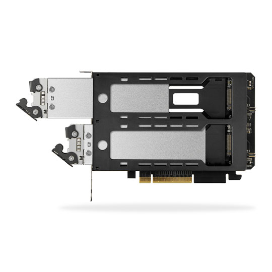 ICY DOCK 2xM.2 NVMe SSDリムーバブル MB842MP-B MB842MP-B_Removable 2 Bay M.2 NVMe SSD to PCIe 4.0 x8 Mobile Rack