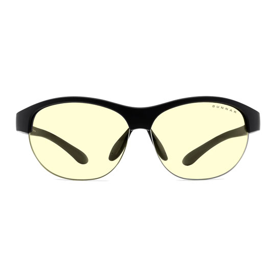 GUNNAR Optiks 6-Siege Ash Blue Light Filter Blue/UV Light Blocking Glasses Onyx Frame, Amber Tint